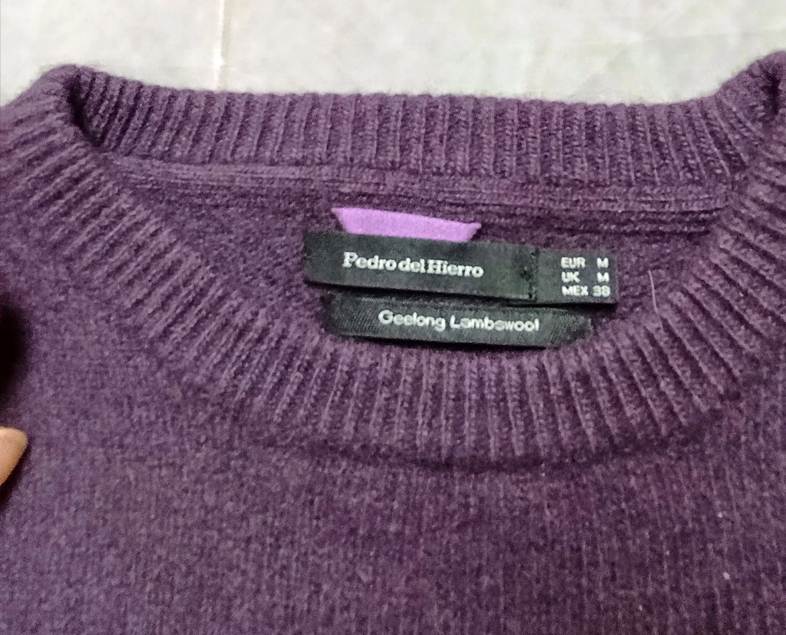 Jersey morado Pedro del Hierro (Lana Geelong Lambswool) / Pedro del Hierro purple sweater (Geelong Lambswool, Talla / Size M) – photo 6